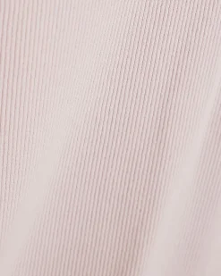 Pink Short Sleeve Fitted Ribbed Top