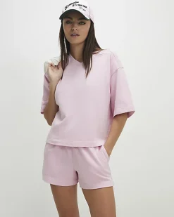 Pink Short Sleeve Loopback T-shirt