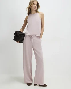 Pink Sleeveless Metallic vest Top