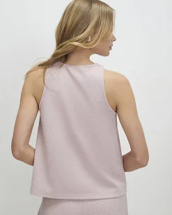 Pink Sleeveless Metallic vest Top