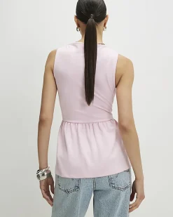 Pink Sleeveless Peplum Top
