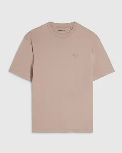 Pink Slim Fit Embroidered Crew Neck T-Shirt