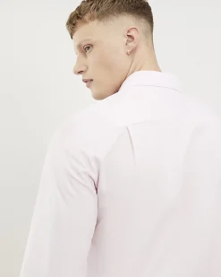 Pink Slim Fit Long Sleeve Shirt