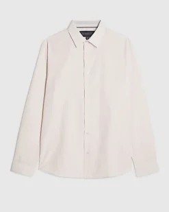 Pink Slim Fit Stripe Formal Shirt
