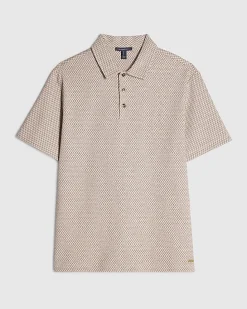 Pink Slim Fit Triangle Jacquard Polo Shirt