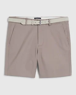 Pink Slim Stretch Chino Short with Belt