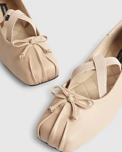 Pink Square Toe Flat Ballet Pumps
