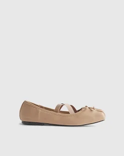 Pink Square Toe Flat Ballet Pumps