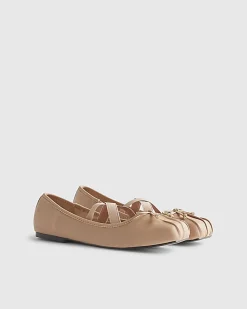 Pink Square Toe Flat Ballet Pumps