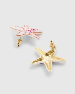 Pink Starfish Stud Earrings