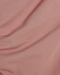 Pink Stretch Draped Midi Dress