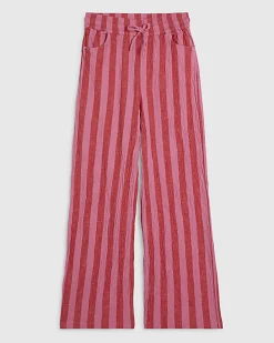 Pink Stripe Pull On PJ Style Trousers