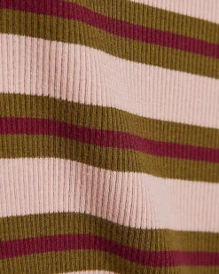 Pink Stripe Sleeveless Ribbed Cami Top