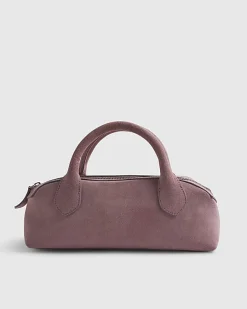Pink Suede Premium Bowler Bag
