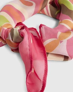 Pink Swirl Print Neck Scarf
