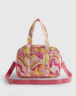 Pink Swirl Quilted Holdall Bag