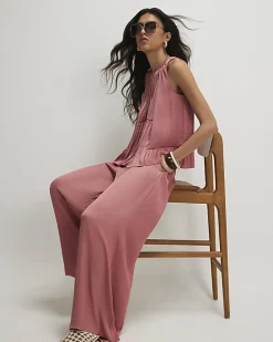 Pink Wide Leg Trousers