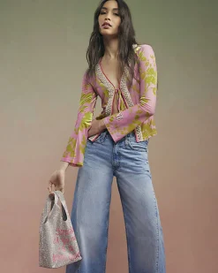 Pink Year Zero Floral Tie Front Cover Up