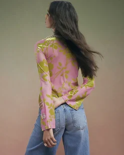 Pink Year Zero Floral Tie Front Cover Up