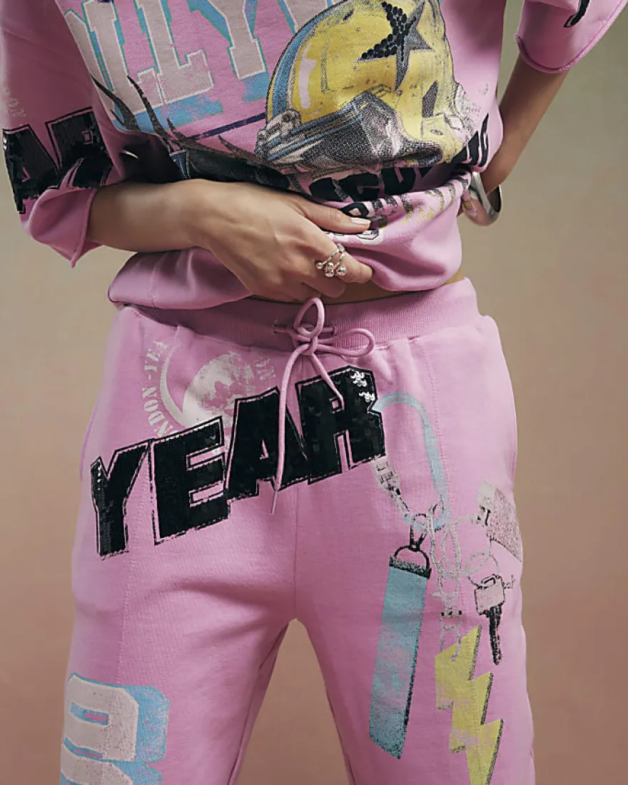 Pink Year Zero Graphic Joggers