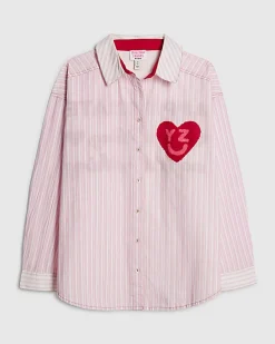 Pink Year Zero Stripe Back Slogan Shirt