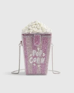 Purple Beaded Popcorn Cross body Bag