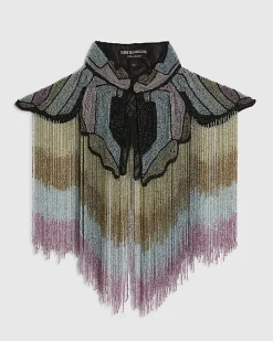 Purple Butterfly Beaded Cape