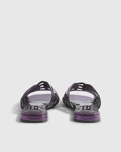 Purple Butterfly Flat Sandals