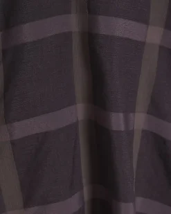 Purple Check Print Pussybow Blouse