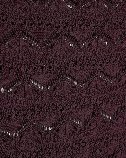 Purple Crochet Knit Boat Neck Mini Dress