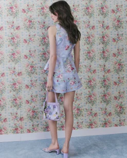 Purple Floral Cotton Waistcoat