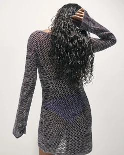 Purple Metallic Knit Tunic