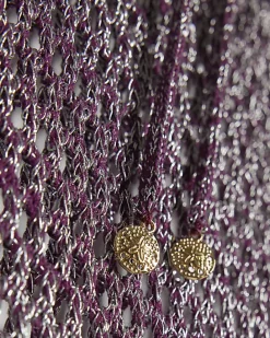 Purple Metallic Knit Tunic