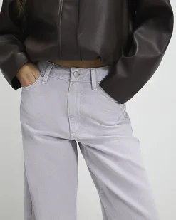 Purple Relaxed Straight Jeans