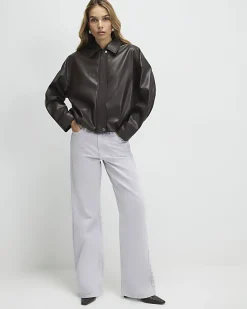 Purple Relaxed Straight Jeans