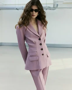 Purple RI Studio Cinch Waist Blazer
