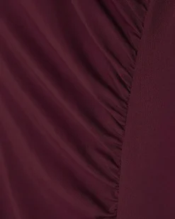 Purple Short Sleeve High Neck Maxi Dress