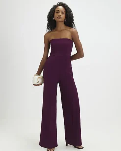 Purple Sleeveless Bandeau Jumpsuit