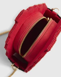 Red Beaded French Fries Cross Body Bag