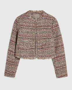 Red Boucle Edge To Edge Jacket