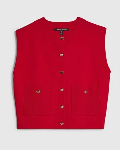 Red Knitted Waistcoat