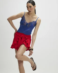 Red Layered Frill Shorts