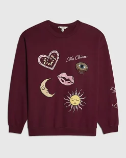 Red Ma Cherie Fun Trim Sweatshirt