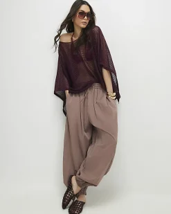 Red Metallic Knitted Cape