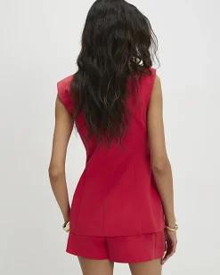 Red Military Nipped Waistcoat