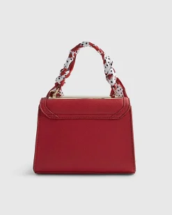 Red Mini Scarf Tote Cross Body Bag
