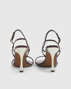 Red Open Back Heeled Sandals