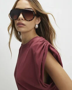 Red Premium Ruched Shoulder T-shirt
