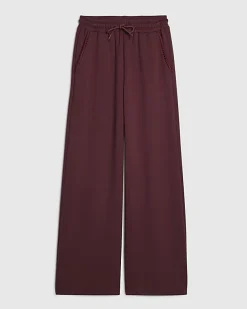 Red Premium Whipstitch Wide Leg Joggers