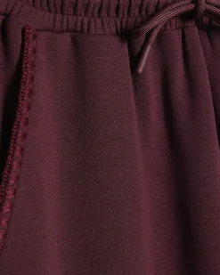 Red Premium Whipstitch Wide Leg Joggers